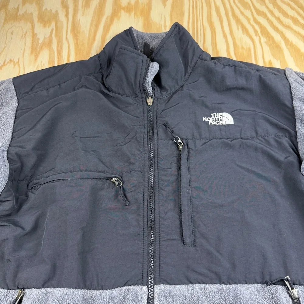The North Face Denali Fleece Jacket Mens XL Gray Black Full Zip Heavyweight Coat